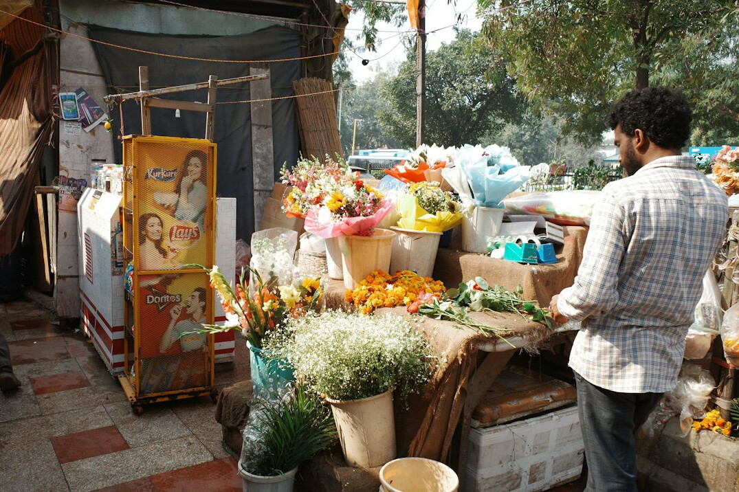street vendor selling flowers