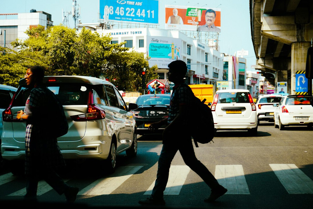 city street with pedestrians