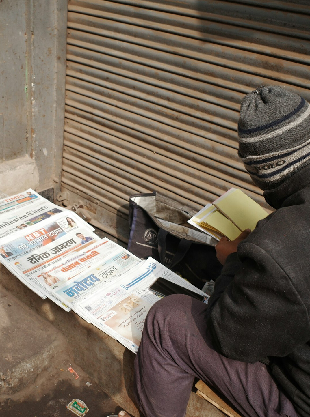 newsstand in early morning