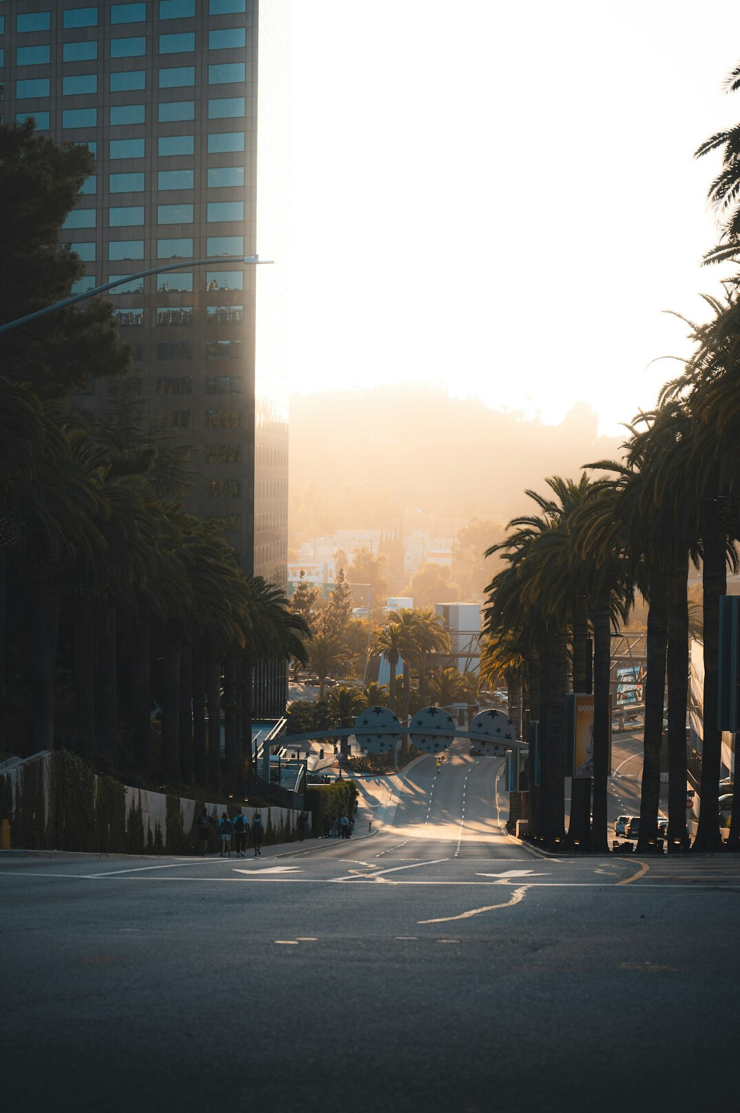 empty city street at dawn