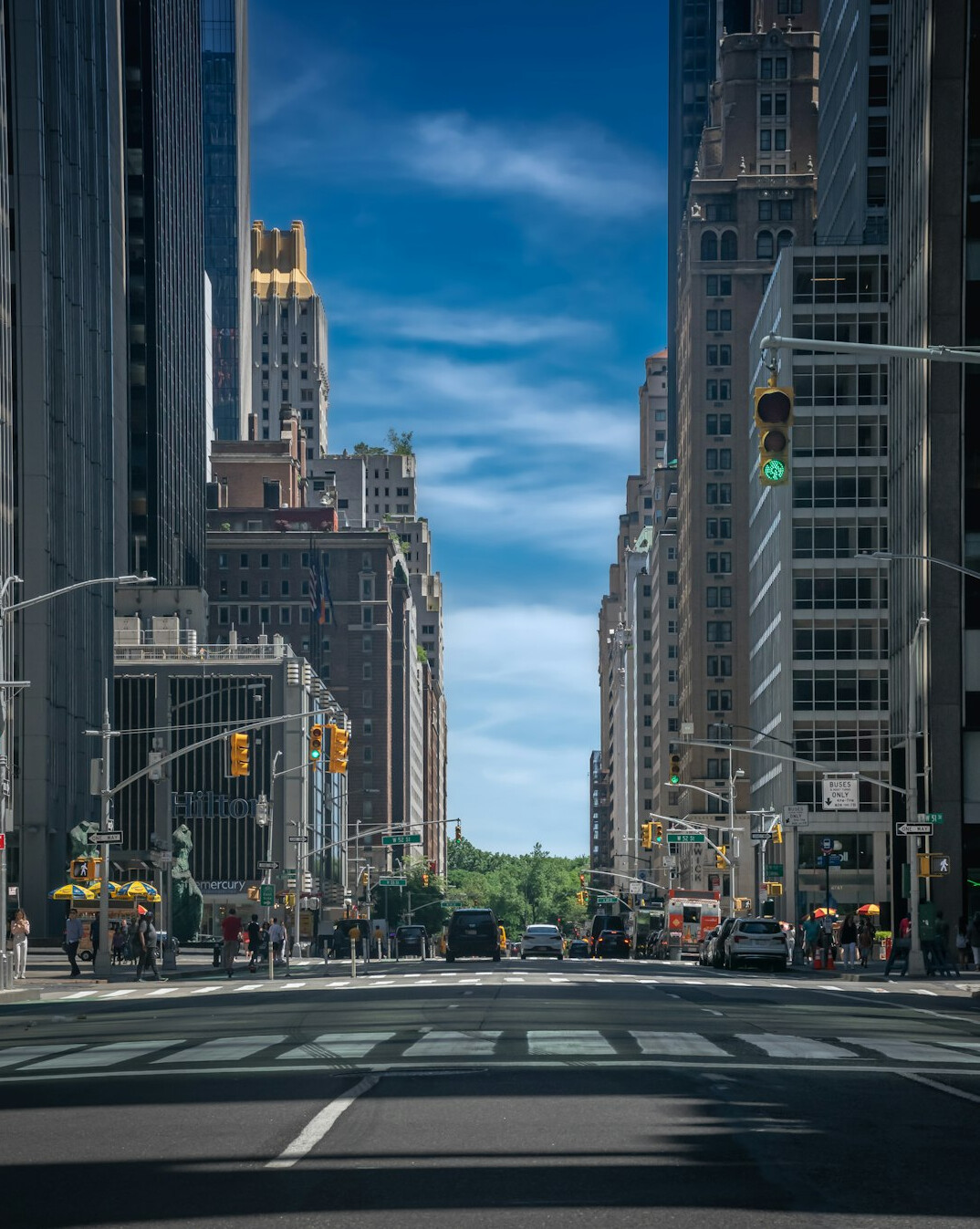 crowded city street scene